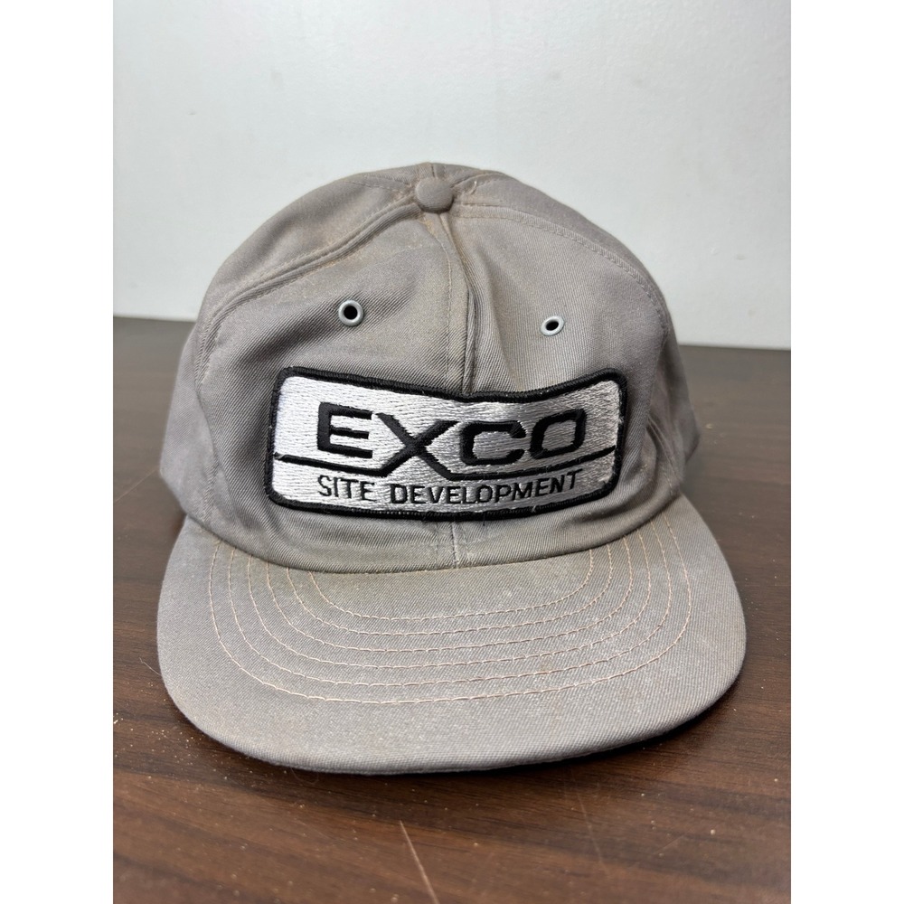 Vintage EXCO Site Development Snapback Hat Cap America Made in USA Grey Workwear